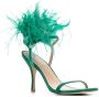 Stuart Weitzman Plume 100mm feather-detail sandals Green - Thumbnail 2