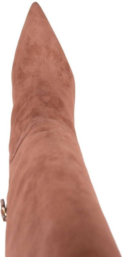 Stuart Weitzman pointed-toe high-heel boots Brown