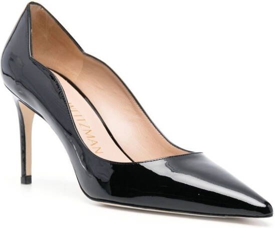 Stuart Weitzman pointed-toe leather pumps Black