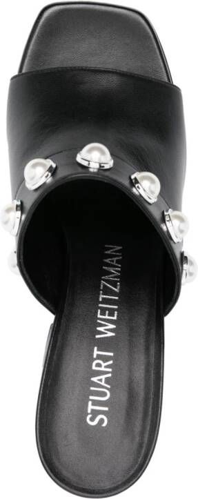 Stuart Weitzman Portia 85mm leather mules Black
