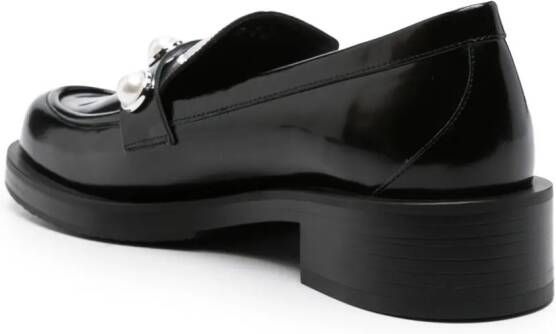 Stuart Weitzman Portia Bold embellished loafers Black