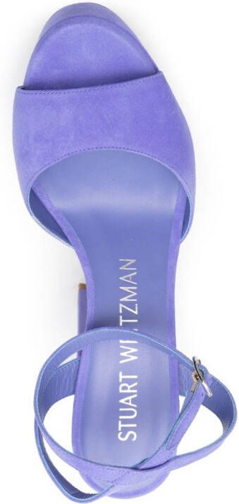 Stuart Weitzman Ryder II 125mm suede platform sandals Blue