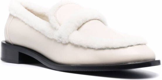 Stuart Weitzman shearling trim loafers Neutrals