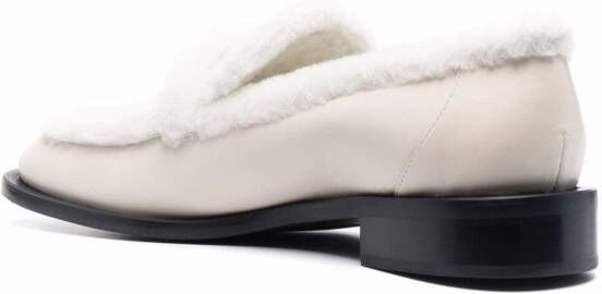 Stuart Weitzman shearling trim loafers Neutrals