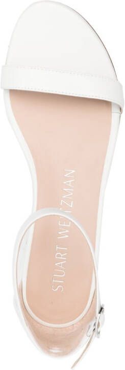 Stuart Weitzman single-strap 40mm leather sandals White