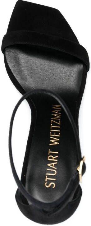 Stuart Weitzman single-strap leather sandals Black