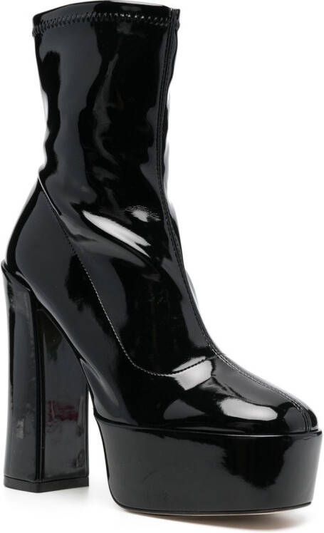 Stuart Weitzman Skyhigh 145mm platform boots Black