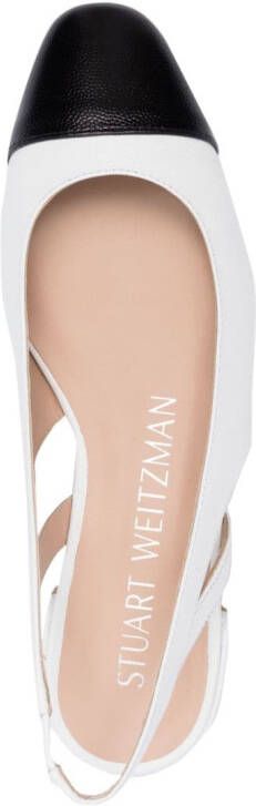 Stuart Weitzman Sleek slingback leather ballerina shoes White