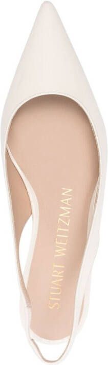 Stuart Weitzman slingback leather ballerina shoes Neutrals