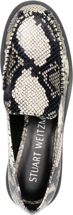Stuart Weitzman snakeskin-effect leather loafers Grey