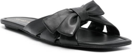 Stuart Weitzman Sofia bow-embellished slides Black