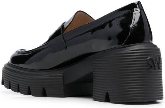 Stuart Weitzman Soho 60mm platform leather loafers Black