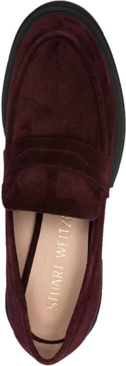 Stuart Weitzman Soho 60mm suede loafers Red