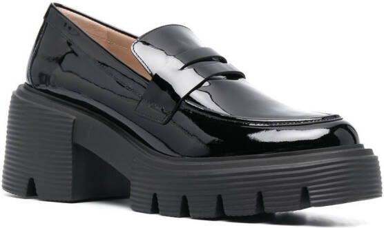 Stuart Weitzman Soho patent-leather loafers Black