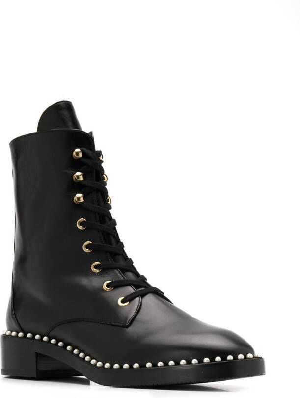 Stuart Weitzman Sondra pearl lined boots Black