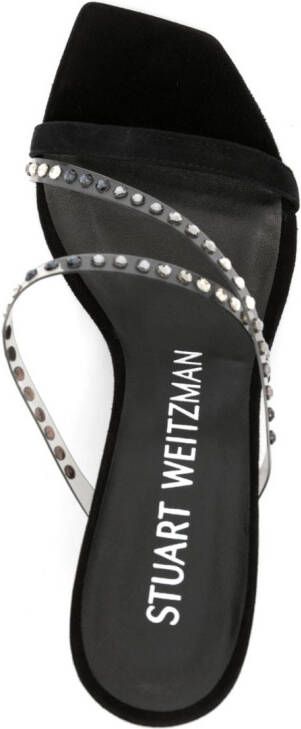 Stuart Weitzman Strapeze 85mm crystal-embellished sandals Black
