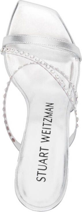 Stuart Weitzman Strapeze 85mm crystal-embellished sandals Silver
