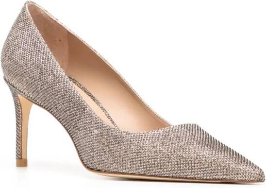 Stuart Weitzman Stuart 50mm glitter pumps Gold