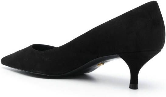 Stuart Weitzman Stuart 50mm suede kitten pumps Black