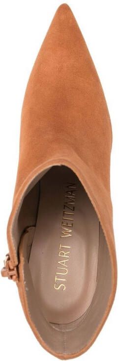 Stuart Weitzman Stuart 75mm zip ankle boots Brown