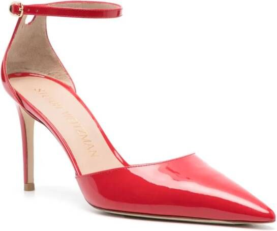 Stuart Weitzman Stuart 85mm leather pumps Red