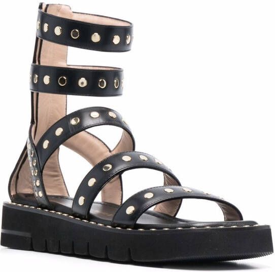 Stuart Weitzman stud-embellished open-toe sandals Black