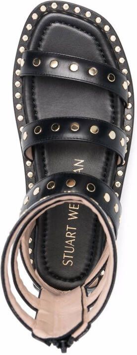 Stuart Weitzman stud-embellished open-toe sandals Black