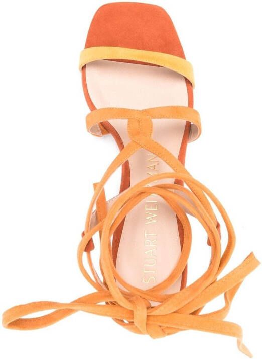 Stuart Weitzman Sue ankle-tied sandals Orange