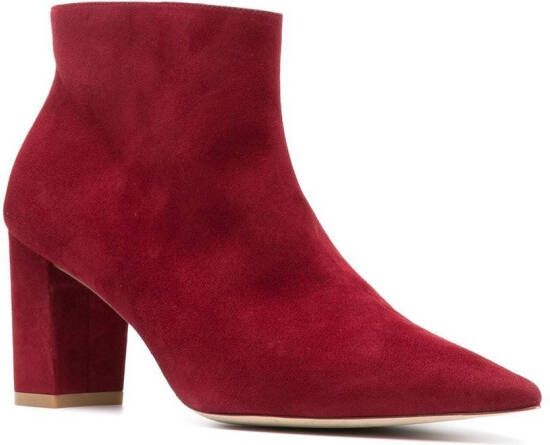 Stuart Weitzman Sue suede 70mm ankle boots Red