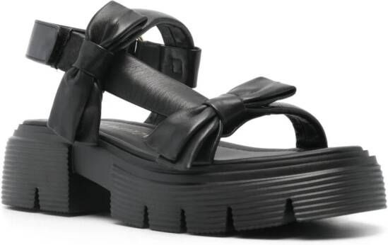 Stuart Weitzman T-bar strap leather sandals Black