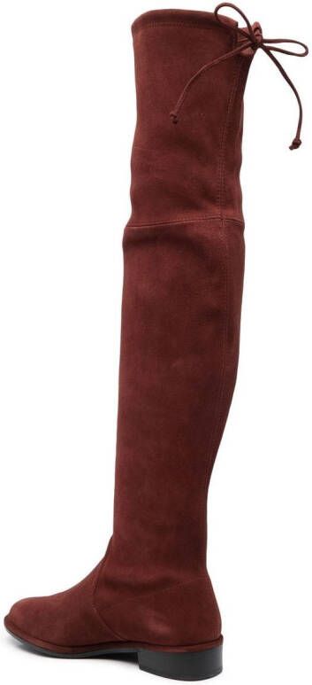 Stuart Weitzman tie-fastened knee-length boots Red