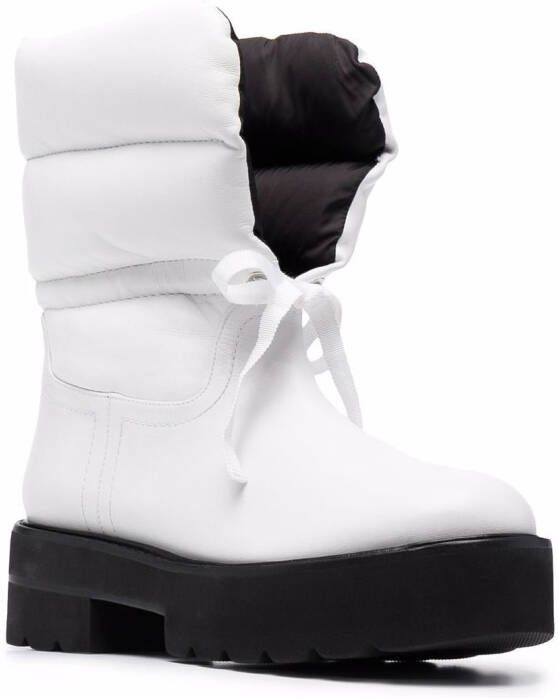 Stuart Weitzman Tyler quilted panelled ankle boots White