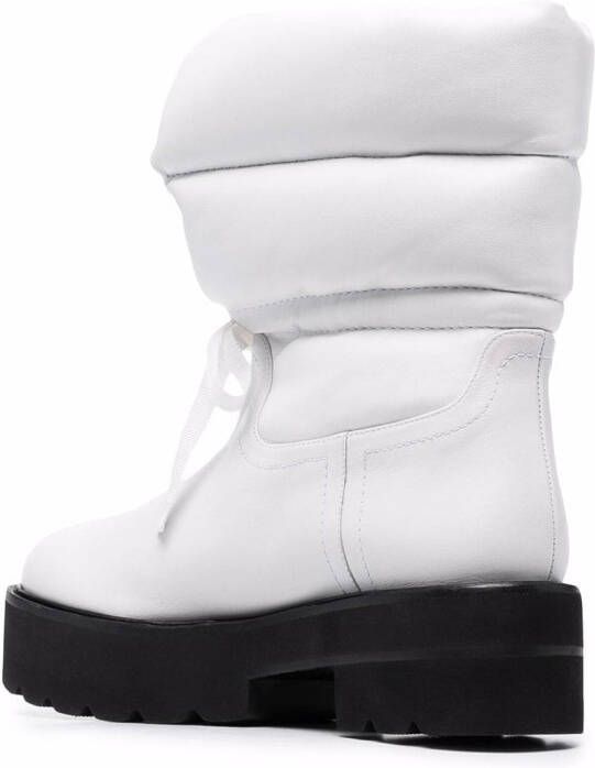 Stuart Weitzman Tyler quilted panelled ankle boots White