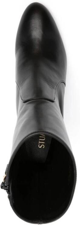 Stuart Weitzman Vida 100mm leather ankle boots Black