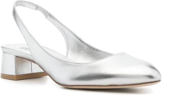 Stuart Weitzman Vivienne 35mm leather pumps Silver