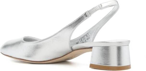 Stuart Weitzman Vivienne 35mm leather pumps Silver