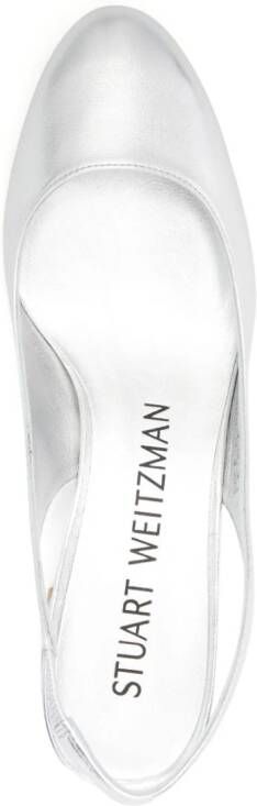 Stuart Weitzman Vivienne 35mm leather pumps Silver