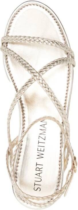 Stuart Weitzman Wovette wedge sandals Gold