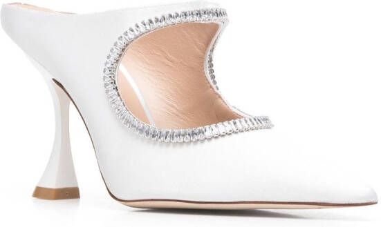 Stuart Weitzman Xcurve crystal-embellished pumps White