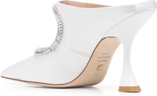 Stuart Weitzman Xcurve crystal-embellished pumps White