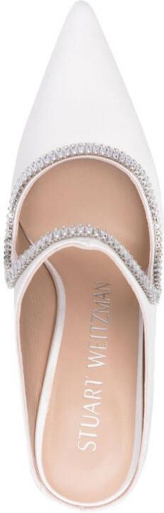 Stuart Weitzman Xcurve crystal-embellished pumps White