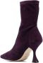 Stuart Weitzman XCurved 85mm sock-style boots Purple - Thumbnail 3