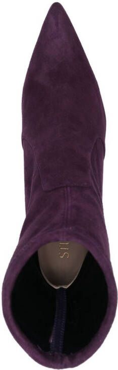 Stuart Weitzman XCurved 85mm sock-style boots Purple
