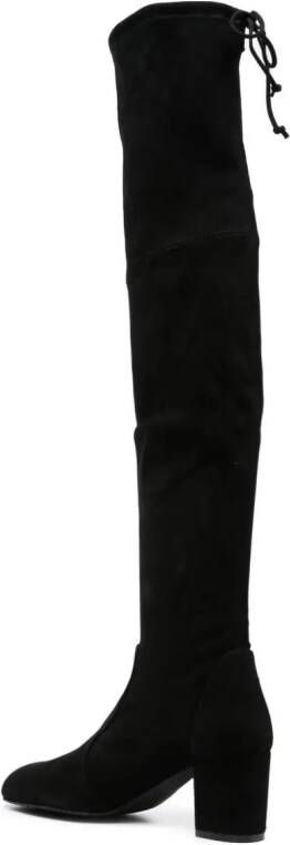 Stuart Weitzman Yulianaland 60mm tie-fastening suede boots Black