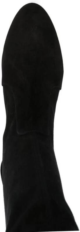Stuart Weitzman Yulianaland 60mm tie-fastening suede boots Black
