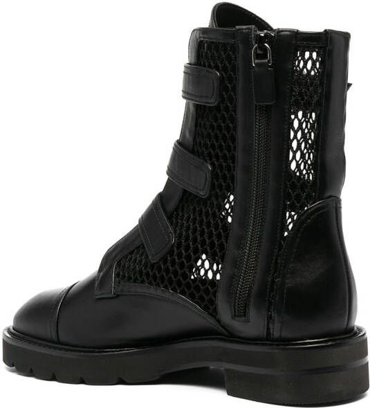 Stuart Weitzman zip-up leather boots Black