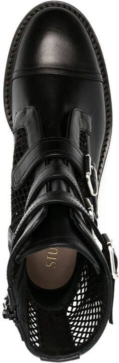 Stuart Weitzman zip-up leather boots Black