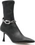 Studio Amelia 70mm chain-link pointed-toe boots Black - Thumbnail 2