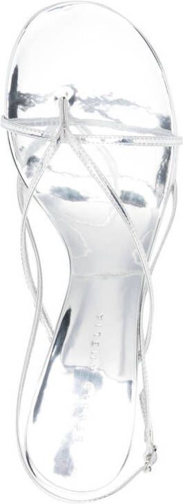 Studio Amelia 95mm metallic-finish open-toe sandals Silver