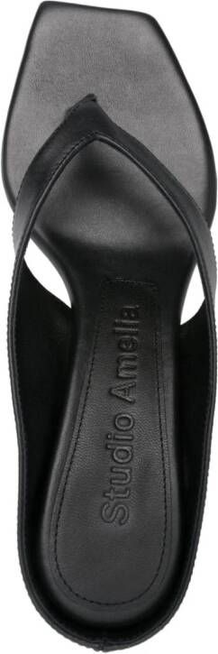 Studio Amelia Angela 50mm leather flip flops Black